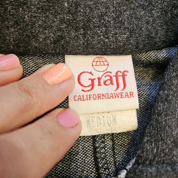 Vtg Graff Geometric Sweater Womens M Gray Beige Boho Hippie Retro Grandmacore - Picture 6 of 9